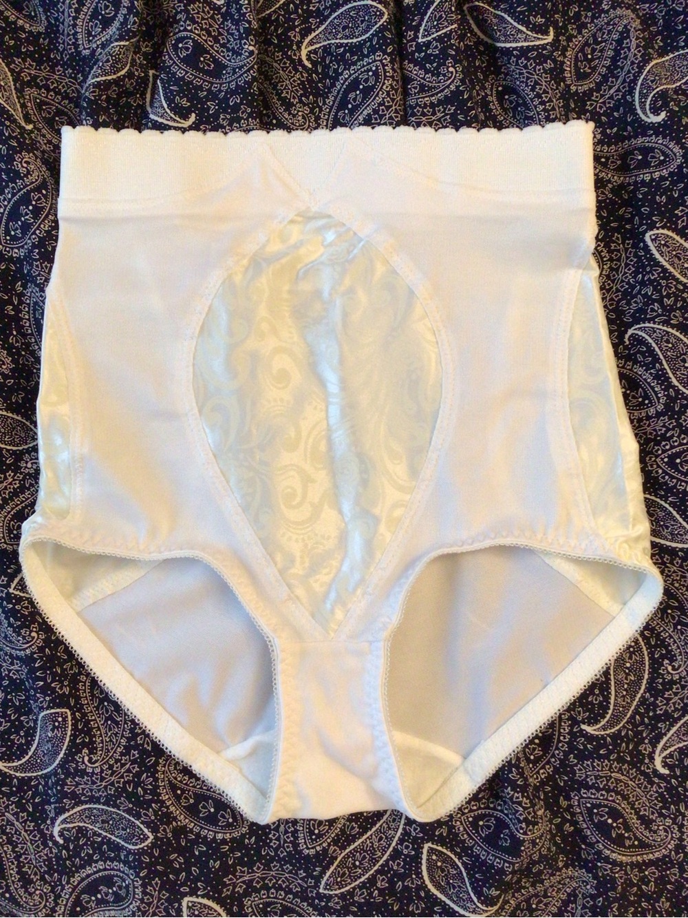 Cupid White High-Waist Shapewear Briefs with Satin Panel NWOT